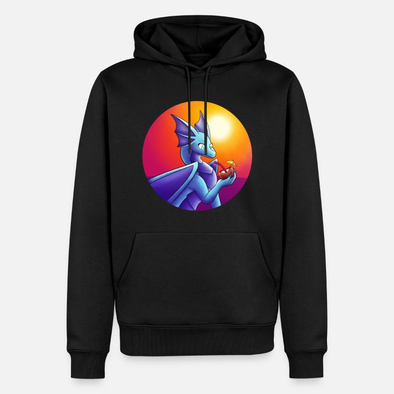 Sommer Blauer Drache - Männer Premium Bio Hoodie - Schwarz