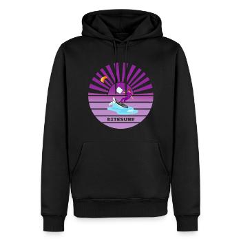 Kitesurfen bei Sonnenuntergang Wellen - Männer Premium Bio Hoodie - Schwarz - Vorne - Nico (187cm)