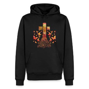 Jésus-Christ de Nazareth Foi Bible Jésus - Sweat à capuche Premium bio Homme - noir - Devant - Nico (187cm)