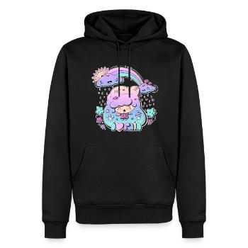 I Love Rain bubble head girl - Men’s Premium Organic Hoodie - black - Front - Nico (187cm)