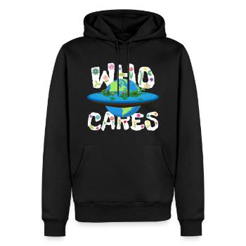 Planet Erde flach oder rund - Männer Premium Bio Hoodie - Schwarz - Vorne - Nico (187cm)