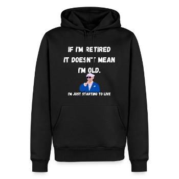 Ich bin im Ruhestand - Männer Premium Bio Hoodie - Schwarz - Vorne - Nico (187cm)