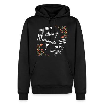 Mom's comments - Men’s Premium Organic Hoodie - black - Front - Nico (187cm)