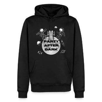 FÊTE APRÈS LA TOMBÉE DE LA NUIT - Sweat à capuche Premium bio Homme - noir - Devant - Nico (187cm)