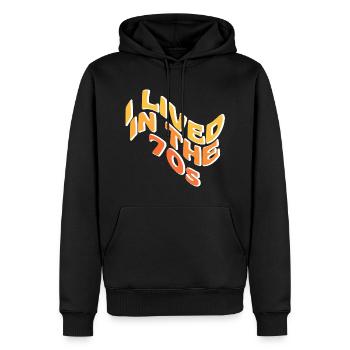 Ich lebte in den 70er Jahren - Männer Premium Bio Hoodie - Schwarz - Vorne - Nico (187cm)