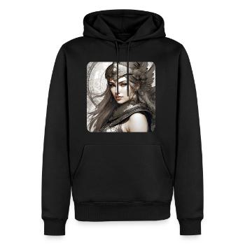 Fantasy Anime Girl Wikinger Germanen Mittelalter - Männer Premium Bio Hoodie - Schwarz - Vorne - Nico (187cm)