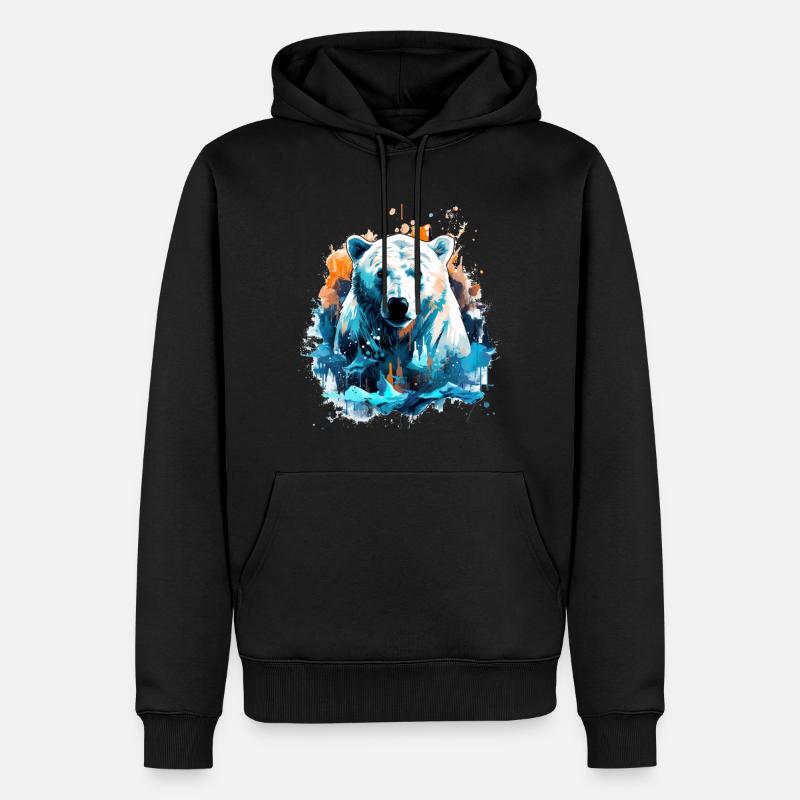 Eisbär - Männer Premium Bio Hoodie - Schwarz