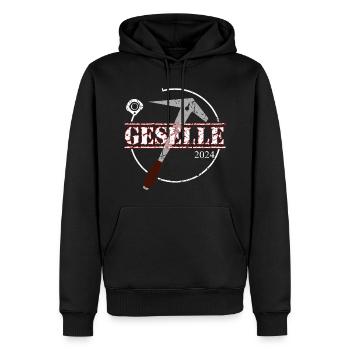Dachdecker 2024 - Männer Premium Bio Hoodie - Schwarz - Vorne - Nico (187cm)