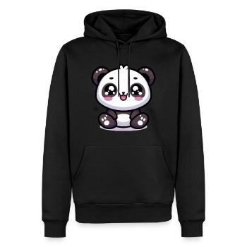 Kawaii Niedlicher Panda - Männer Premium Bio Hoodie - Schwarz - Vorne - Nico (187cm)