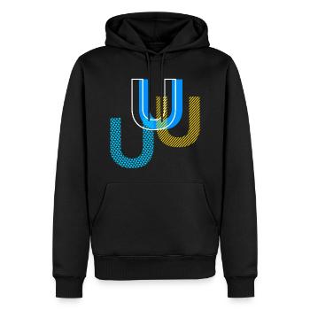 U Buchstabe - Männer Premium Bio Hoodie - Schwarz - Vorne - Nico (187cm)