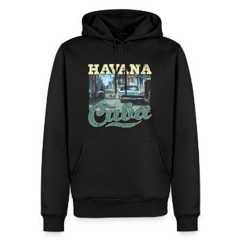 Havanna Kuba Graffiti Street Art - Männer Premium Bio Hoodie - Schwarz - Vorne - Nico (187cm)