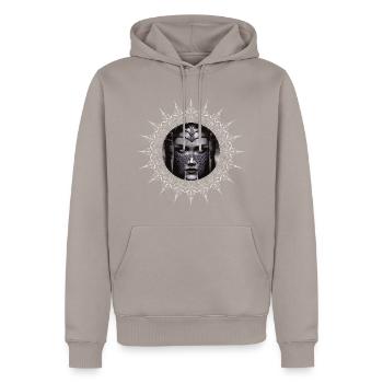 Shield Maiden Viking Warrior Middle Ages Freya - Men’s Premium Organic Hoodie - taupe - Front - Nico (187cm)