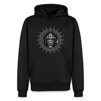 Bouclier Jeune Fille Viking Guerrière Moyen Âge Freya - Sweat à capuche Premium bio Homme - noir - Devant - Nico (187cm)