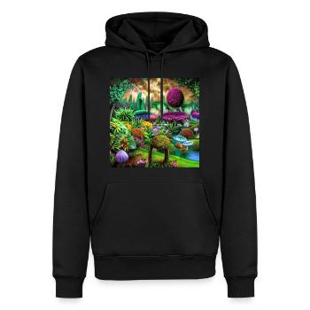 Futuristischer Garten - Männer Premium Bio Hoodie - Schwarz - Vorne - Nico (187cm)
