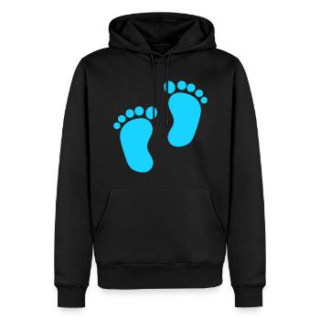Pieds de bébé Garçon bleu - Sweat à capuche Premium bio Homme - noir - Devant - Nico (187cm)
