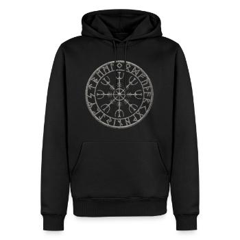 WIKINGER SYMBOL - Männer Premium Bio Hoodie - Schwarz - Vorne - Nico (187cm)