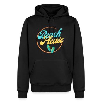 Strand bitte - Männer Premium Bio Hoodie - Schwarz - Vorne - Nico (187cm)