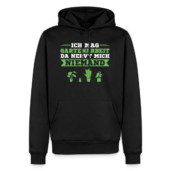 Gartenarbeit Da nervt niemand Hobbygärtner - Männer Premium Bio Hoodie - Schwarz - Vorne - Nico (187cm)