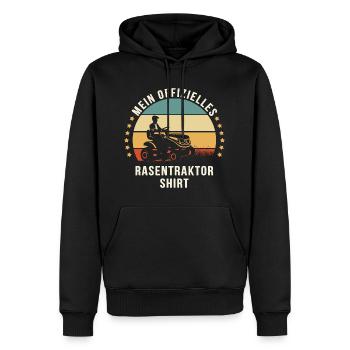 MEIN OFFIZIELLES RASENTRAKTOR SHIRT - Männer Premium Bio Hoodie - Schwarz - Vorne - Nico (187cm)