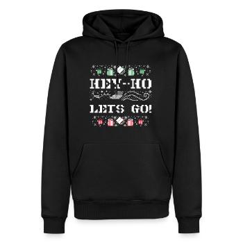 Hey Ho Lets Go Ugly Noël - Sweat à capuche Premium bio Homme - noir - Devant - Nico (187cm)