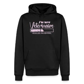 Zukünftige Tierärztin - Männer Premium Bio Hoodie - Schwarz - Vorne - Nico (187cm)