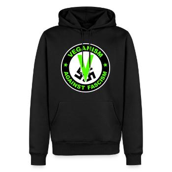 Veganism against Fascism - Männer Premium Bio Hoodie - Schwarz - Vorne - Nico (187cm)