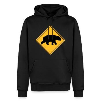 Polar Bear Road Sign - Männer Premium Bio Hoodie - Schwarz - Vorne - Nico (187cm)