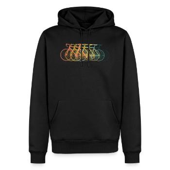 Radfahren Retro - Männer Premium Bio Hoodie - Schwarz - Vorne - Nico (187cm)