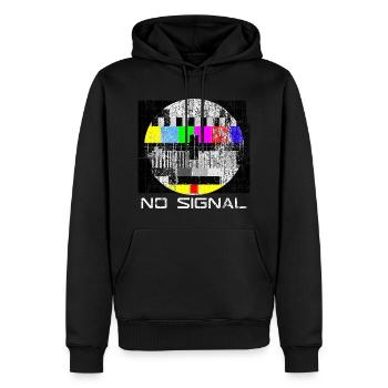 Pas de signal 70s 80s TV rétro vintage ne dérange pas - Sweat à capuche Premium bio Homme - noir - Devant - Nico (187cm)