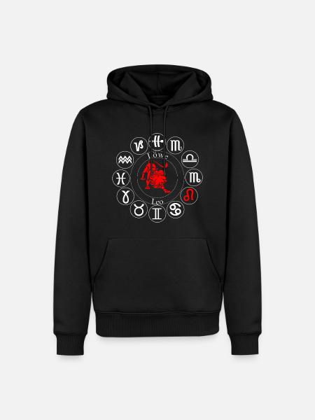 Sternzeichen Löwe - Männer Premium Bio Hoodie - Schwarz