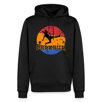 Parkour Freerun Gymnastik Tiersport Urban - Männer Premium Bio Hoodie - Schwarz - Vorne - Nico (187cm)