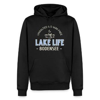 Lake Life Lake Constance - Men’s Premium Organic Hoodie - black - Front - Nico (187cm)