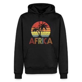 Afrique - Sweat à capuche Premium bio Homme - noir - Devant - Nico (187cm)