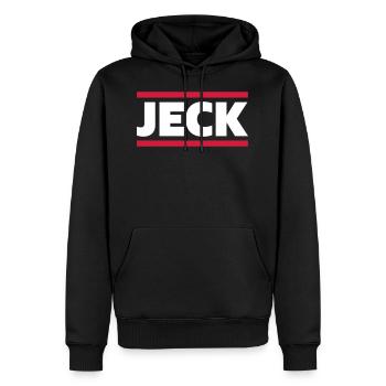 JECK | KÖLN | KARNEVAL - Männer Premium Bio Hoodie - Schwarz - Vorne - Nico (187cm)