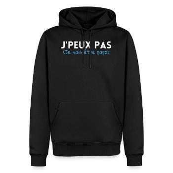 J'peux pas je vais être papa. Annonce grossesse - Sweat à capuche Premium bio Homme - noir - Devant - Nico (187cm)