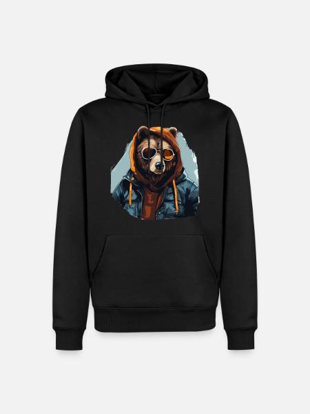 Street style bjørn | Bjørn elskere - Herre Premium økologisk hoodie - sort