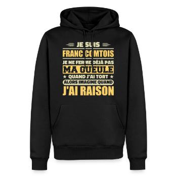 Franc comtois Ich halte meinen Mund nicht zu frank comté - Männer Premium Bio Hoodie - Schwarz - Vorne - Nico (187cm)