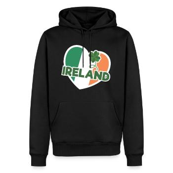 I Love Ireland Flag Graphique - Sweat à capuche Premium bio Homme - noir - Devant - Nico (187cm)