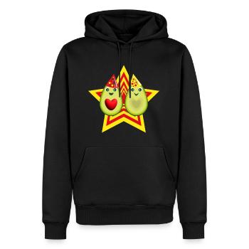 Avocado Liebe mit Stern. - Männer Premium Bio Hoodie - Schwarz - Vorne - Nico (187cm)