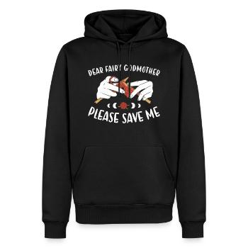 Chère fée marraine s’il te plaît sauve-moi tricot - Sweat à capuche Premium bio Homme - noir - Devant - Nico (187cm)