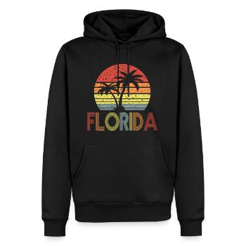 Floride - Sweat à capuche Premium bio Homme - noir - Devant - Nico (187cm)