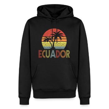 Équateur - Sweat à capuche Premium bio Homme - noir - Devant - Nico (187cm)