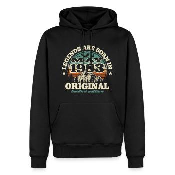 40 years old - legend born in 1983 - Men’s Premium Organic Hoodie - black - Front - Nico (187cm)