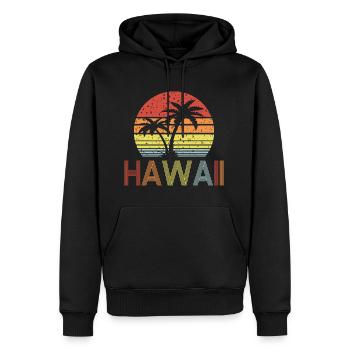 Hawaï - Sweat à capuche Premium bio Homme - noir - Devant - Nico (187cm)