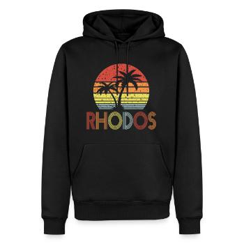 Rhodes - Sweat à capuche Premium bio Homme - noir - Devant - Nico (187cm)