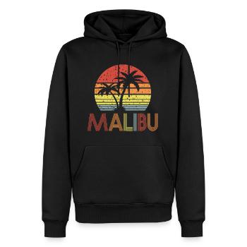 Malibu - Sweat à capuche Premium bio Homme - noir - Devant - Nico (187cm)