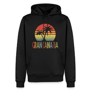 Gran Canaria - Sweat à capuche Premium bio Homme - noir - Devant - Nico (187cm)