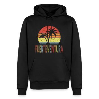 Fuerteventura - Sweat à capuche Premium bio Homme - noir - Devant - Nico (187cm)