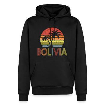 Bolivia - Männer Premium Bio Hoodie - Schwarz - Vorne - Nico (187cm)