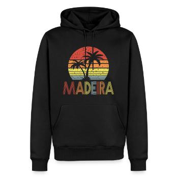 Madère - Sweat à capuche Premium bio Homme - noir - Devant - Nico (187cm)